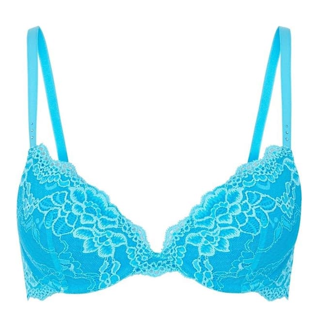 Pleasure State My Fit Blue Atoll My Fit Lace Push Up FMO Plunge Bra