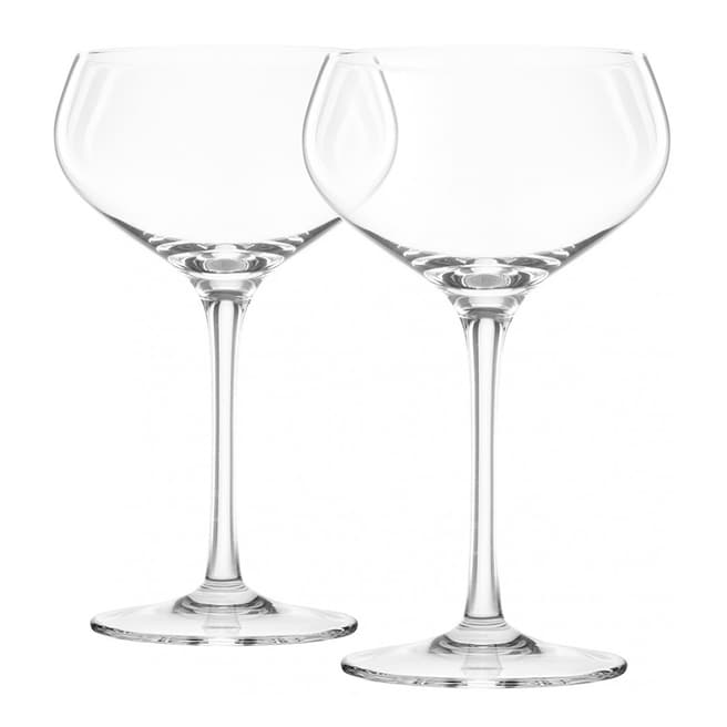 Summer Barware Set of 2 Final Touch Crustal Champagne Coupe Glasses