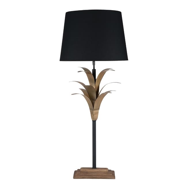 Pacific Life Antique Gold Metal Leaf Table Lamp