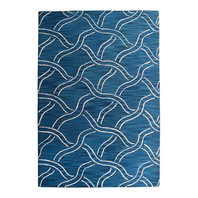 Limited Edition Pacific Blue Limited Edition Pattered Rug , 244x152cm