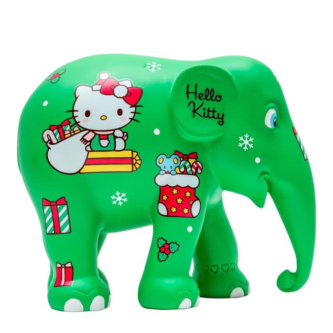 Elephant Parade Green Hello Kitty Happy Christmas Elephant 13.5cm