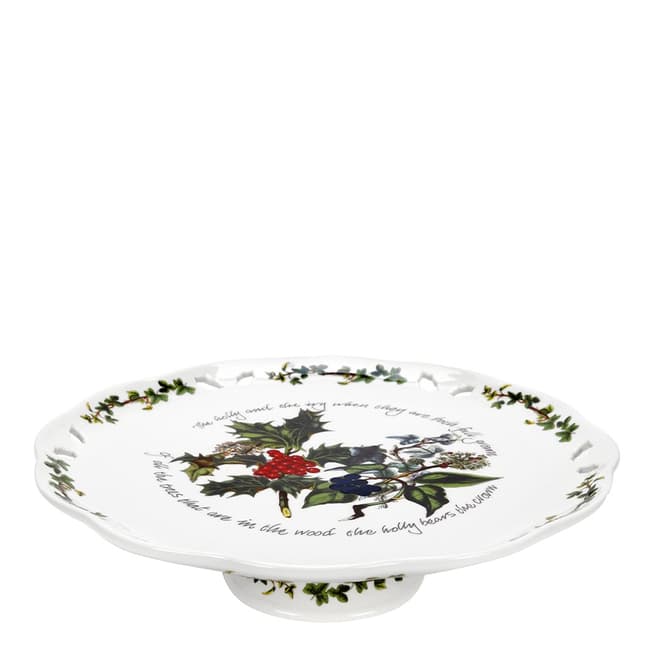 Portmeirion The Holly The Ivy Pierced Footed Cake Plate