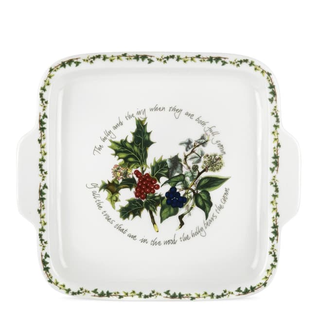 Portmeirion The Holly The Ivy Square Handled Cake Plate