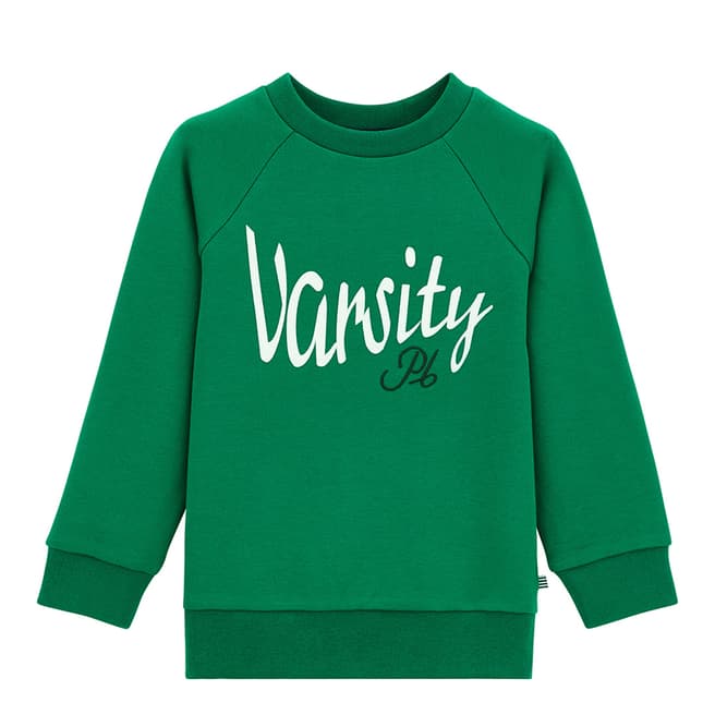 Petit Bateau Boy's Green Varsity Sweatshirt