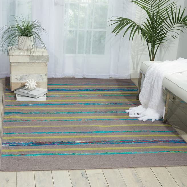 Nourison Grey/Turquoise Spectrum Rug 175x114cm