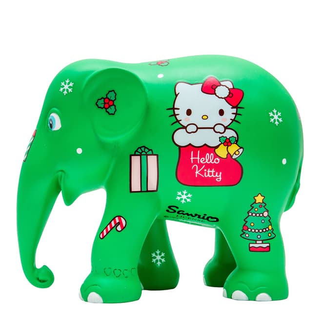 Elephant Parade Green Hello Kitty Happy Christmas Elephant 15cm