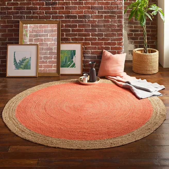 Native Home & Lifestyle Blood Orange Milano Soft Jute Rug 120cm