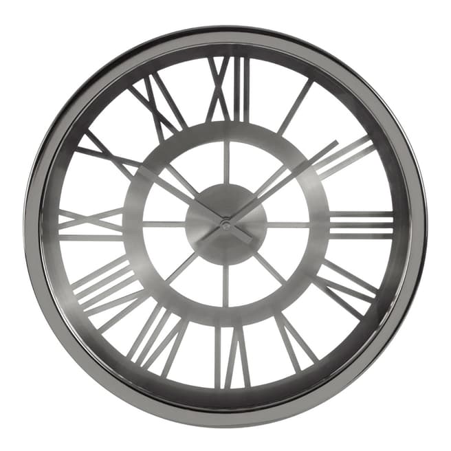 Premier Housewares Chrome Wall Clock