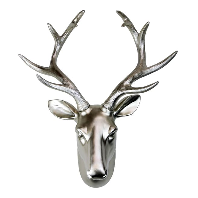 Walplus Silver Deer Head Wall Decor