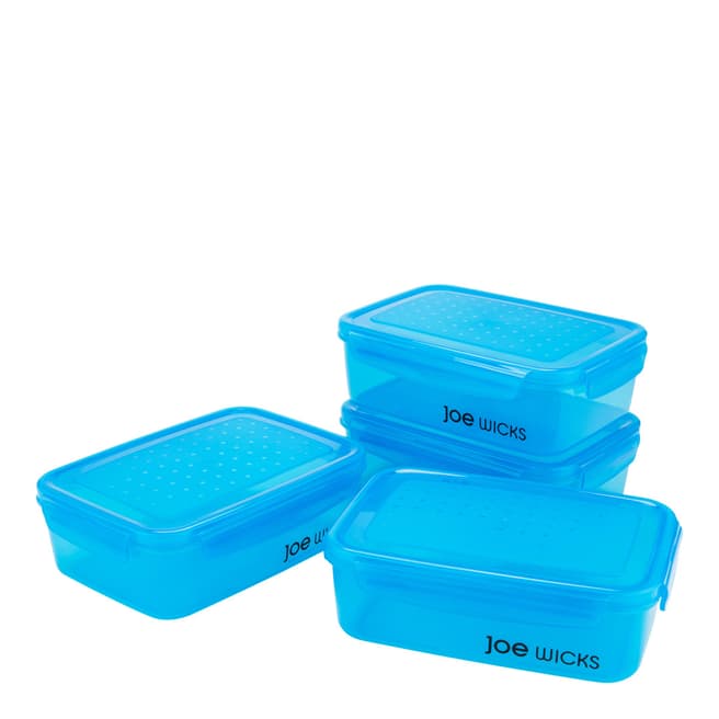 Joe Wicks Set of 4 Blue Food Containers