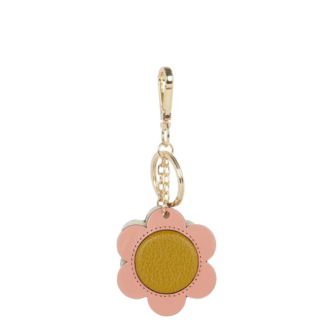 Orla Kiely Pink Applique Flower Key Ring