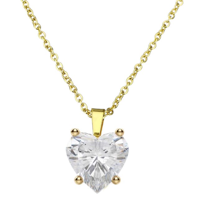 Black Label by Liv Oliver 18k Gold Heart Cz Pendant Necklace