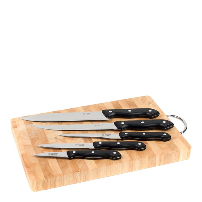 Russell Hobbs 5 Piece Black Kitchen Essentials Knife Set