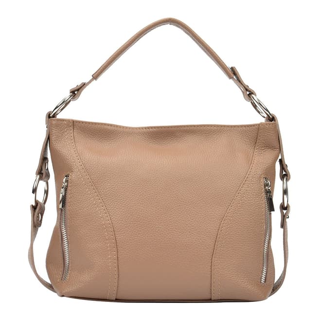 Carla Ferreri Beige Leather Tote Bag