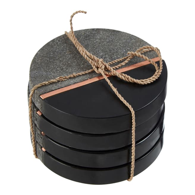 Premier Housewares Set of Four Pedra Lava Stone Coasters