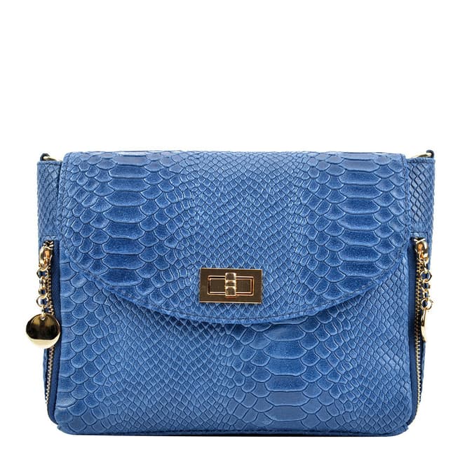 Roberta M Blue Leather Shoulder Bag