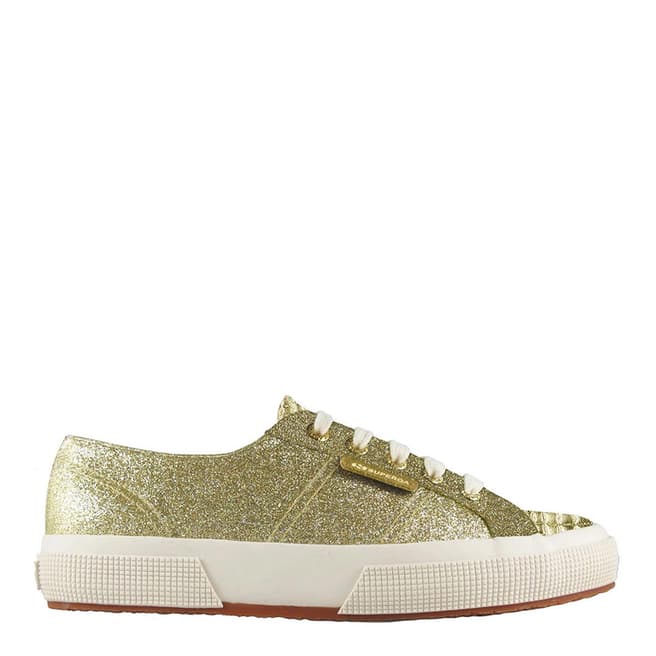 Superga Orange Gold 2750 MicroGlitter Sneakers 