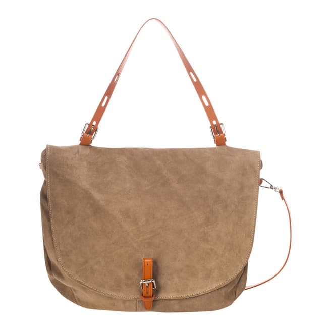 Giulia Massari Beige / Tan  Suede Handbag