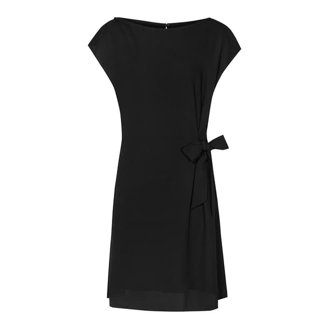 Reiss Black Misty Tie Waist Dress