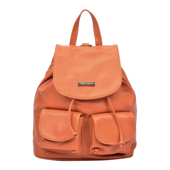 Sofia Cardoni Sofia Cardoni Orange Slouch Drawstring Backpack