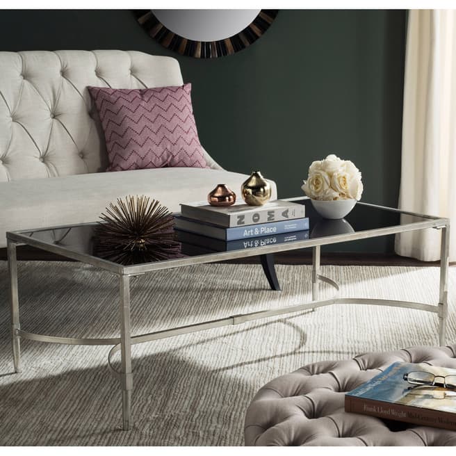 Safavieh Chase Coffee Table, Silver/Glass