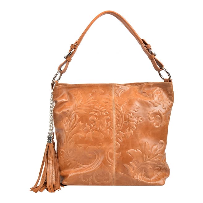 Isabella Rhea Cognac Leather Shoulder Bag