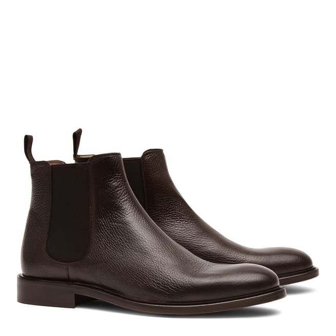 Reiss Dark Brown Tenor Leather Chelsea Boots