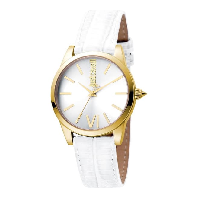 Just Cavalli White Leather Strap Watch 32mm