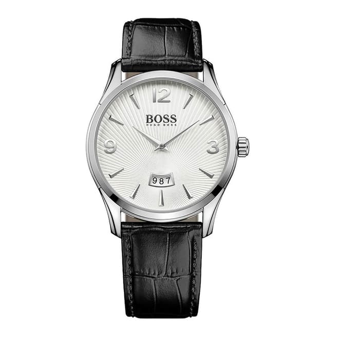 Hugo Boss Black Silver Leather Hugo Boss Watch 41mm