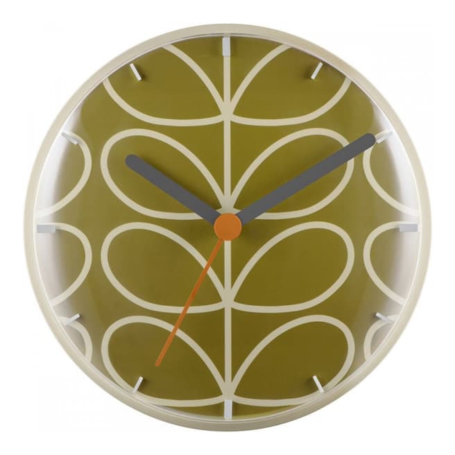 Orla Kiely Green Round Wall Clock