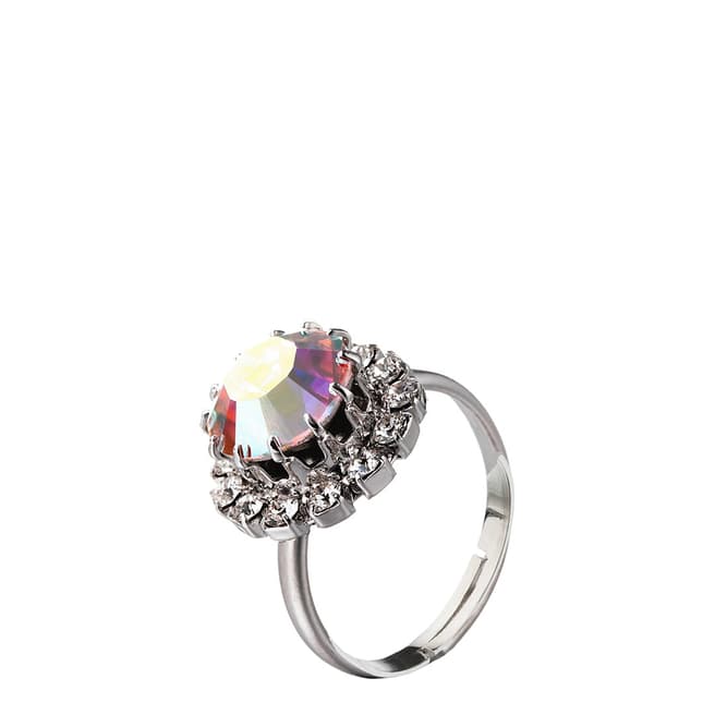 Kristall Boutique Silver Saton Crystal Ring