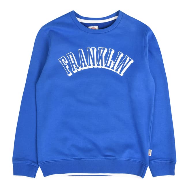 Franklin & Marshall Nautical Blue Exploded Calligraphy Crew Neck