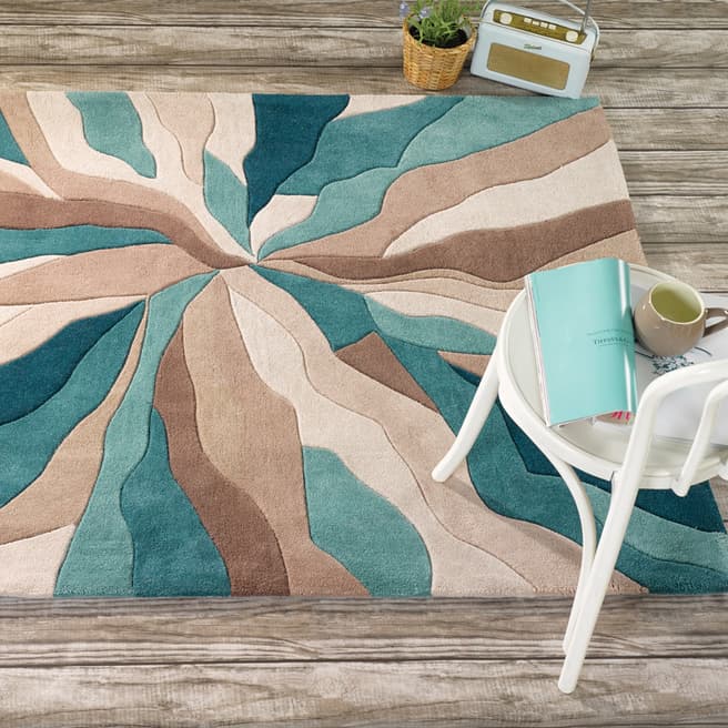 Flair Rugs Teal Splinter Rug 120x170cm