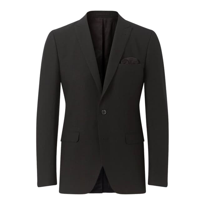 Jigsaw Black Wool Linen Tailored Jacket 