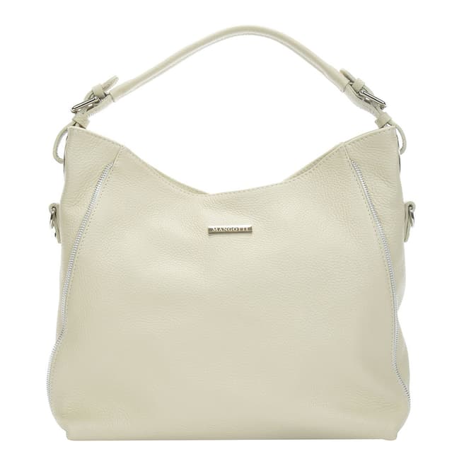 Mangotti Beige Leather Hobo Bag