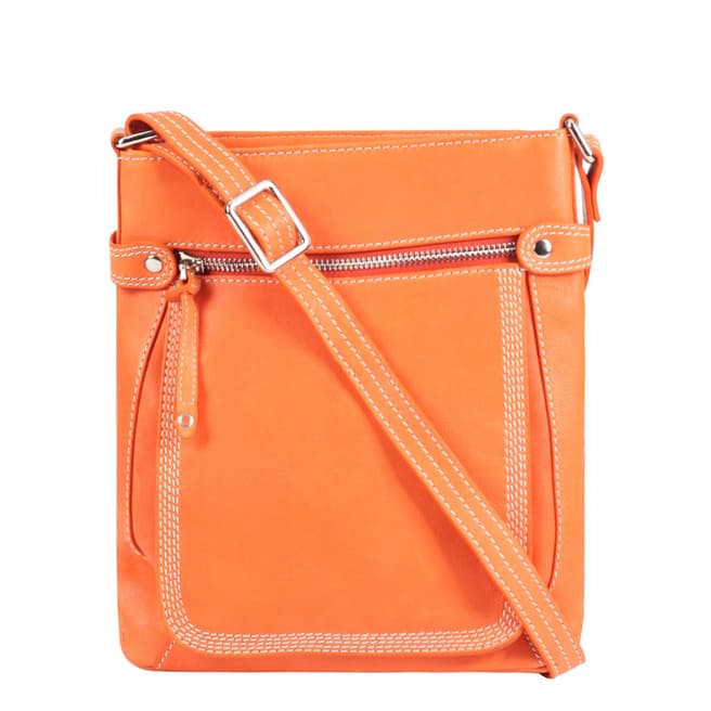 Lloyd Baker Orange Leather Cross Body Bag