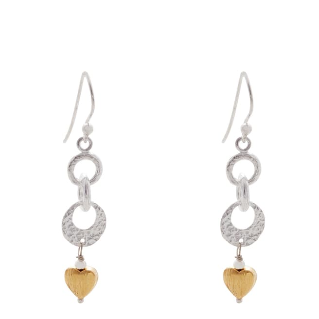 Banyan Jewellery Gold Plated Heart Linked Drop Earrings