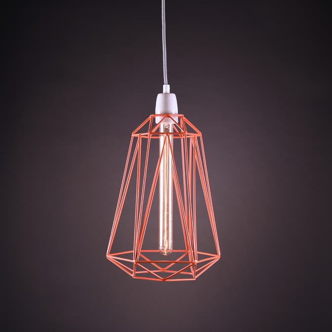 Filament Style Diamond 5 Orange Pendant Light