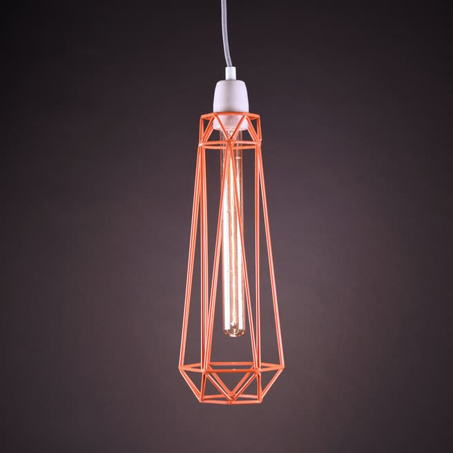 Filament Style Diamond 2 Orange Pendant Light