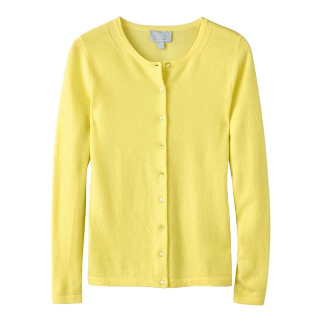 Pure Collection Lime Crew Cashmere Cardigan