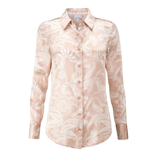 Pure Collection Champagne Silk Satin Blouse