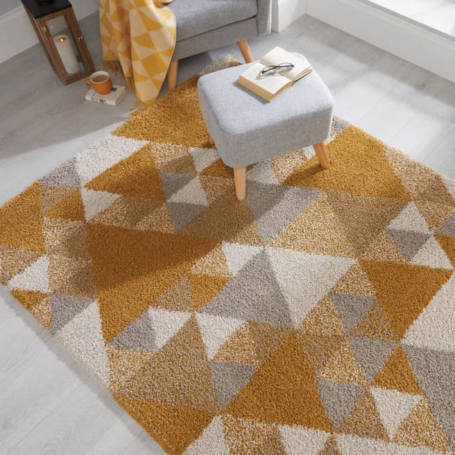 Flair Rugs Nuru Ochre & Cream & Grey Rug 120x170cm