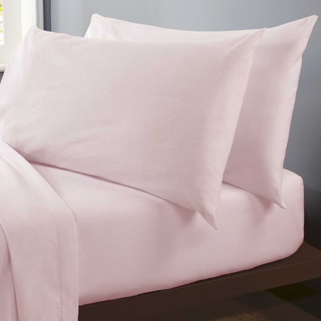 Rapport Brushed Cotton King Fitted Sheet, Pink