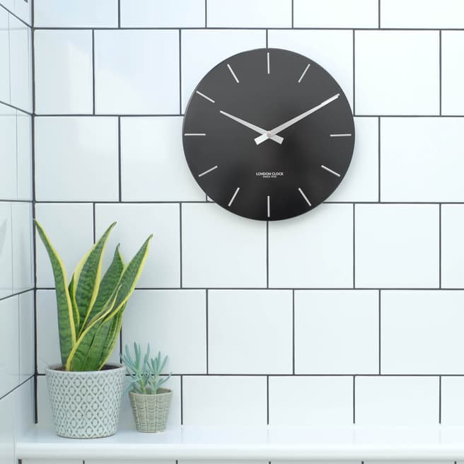 London Clock Company Black/Chrome Thunder Clock 30cm