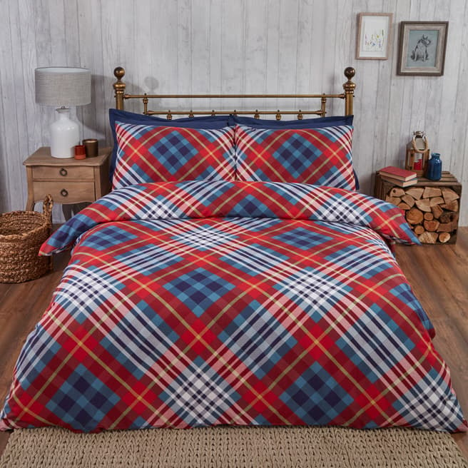 Rapport Tartan Double Duvet Cover Set, Red