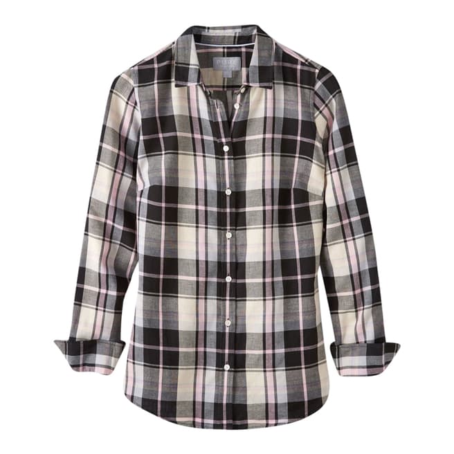 Pure Collection Black/Pink Check Cotton Shirt