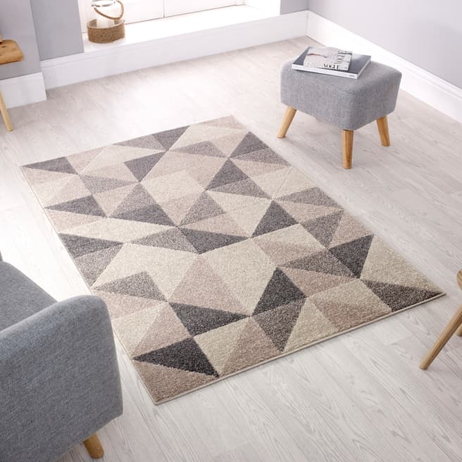 Flair Rugs Grey Urban Triangle Rug 133x185cm