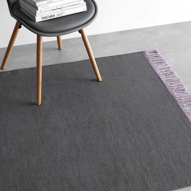 Habitat Grey/Lilac Cotton Flat Weave Rug 120x180cm