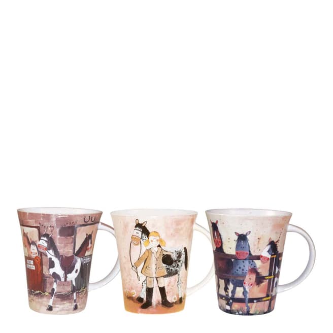 Alex Clark Set of 3 Assorted Flirt Pony Mugs, 370ml