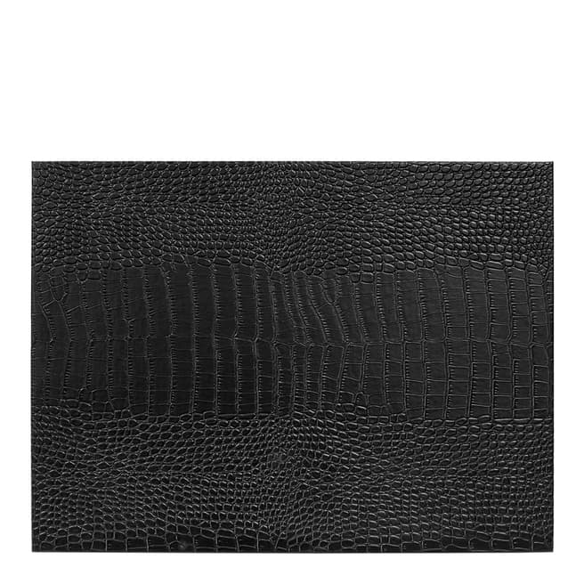 Freeform Set of 6 Reversible Black Mock Croc Placemats, 40 x 30cm